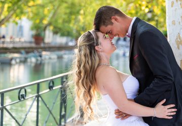 Photo de mariage au bord du lac d'Annecy